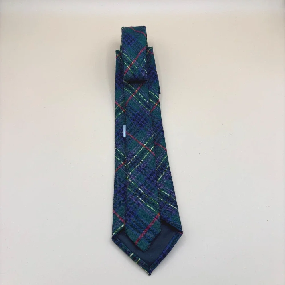 Scotland House Ltd 100% Wool Tie Mens Green Tartan Excellent Heritage Kennedy